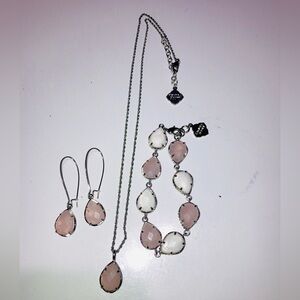 Kendra Scott Jewelry Set Silver with pink and white